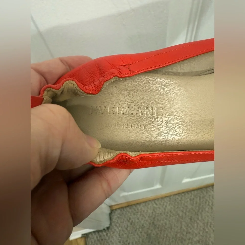 Everlane Women's Red Orange The Day Heel Italian Leather Size 5 - Picture 5 of 8